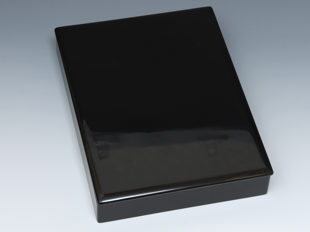輪島塗 黒蝋色文箱 文庫 硯箱 手許箱 文房道具 文房具 書道具 漆工芸 漆芸 天然木 木工芸 未使用 真塗 大向高洲堂 z6408o