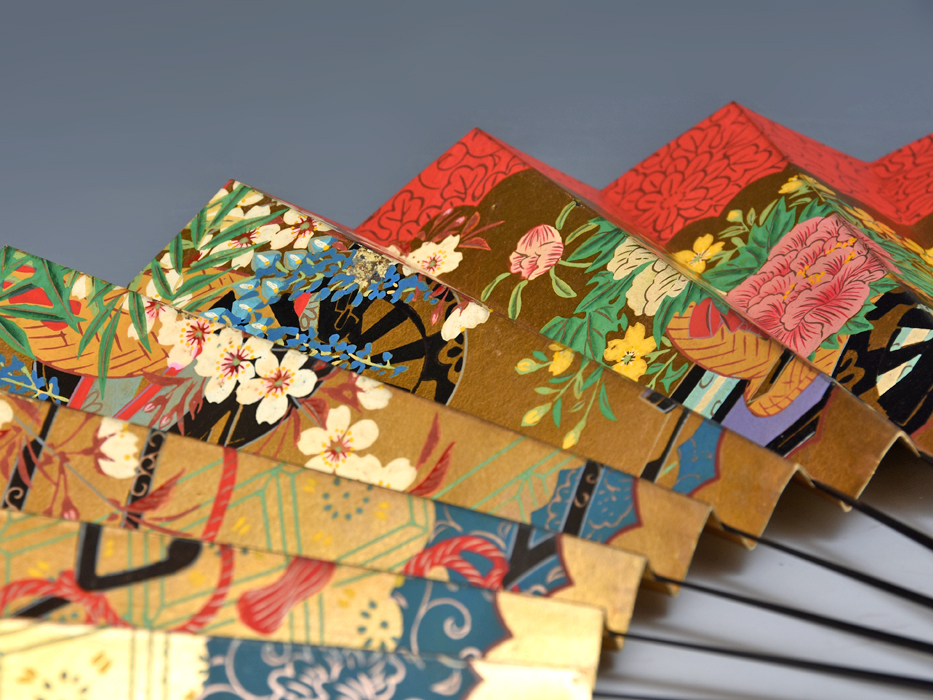  Kyoto 10 pine shop Fukui ( quality product ) autograph four season . flower map Mai . paper box Shimai talent . fan talent comfort kyogen bunraku public entertainment Japan dancing day Mai ...(....) z6510a