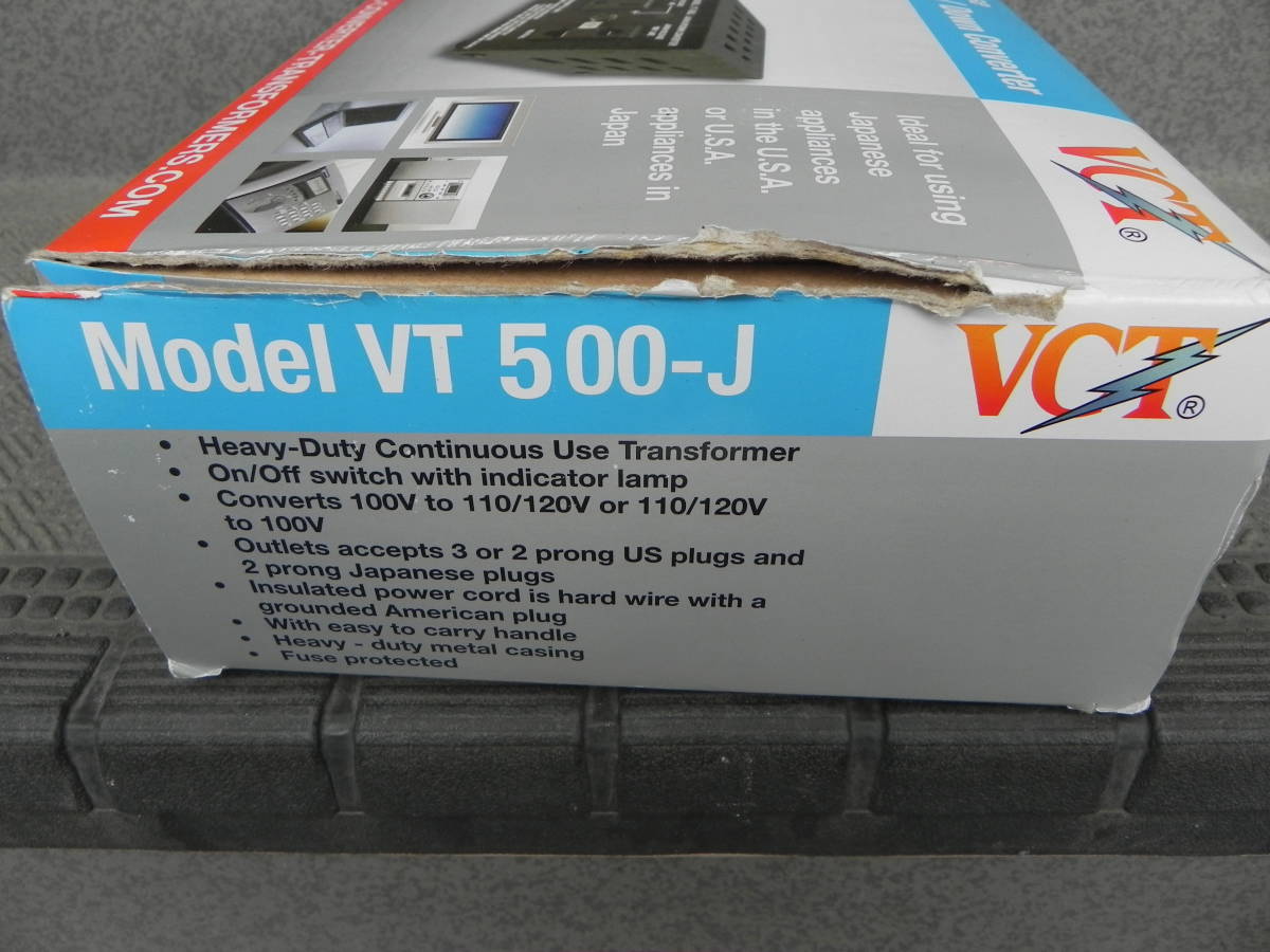 中古 　★VCT VT-500J - 日本のステップアップ/ダウン電圧変圧器 100ボルトから110Vまたは_画像2