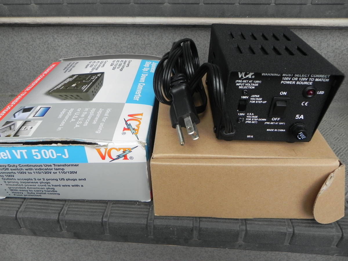 中古 　★VCT VT-500J - 日本のステップアップ/ダウン電圧変圧器 100ボルトから110Vまたは_画像3