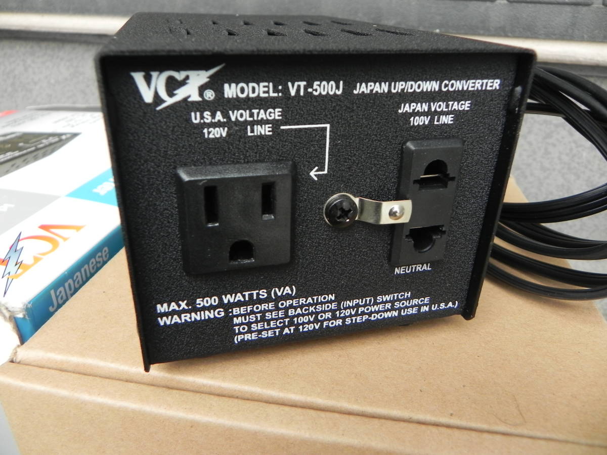 中古 　★VCT VT-500J - 日本のステップアップ/ダウン電圧変圧器 100ボルトから110Vまたは_画像5