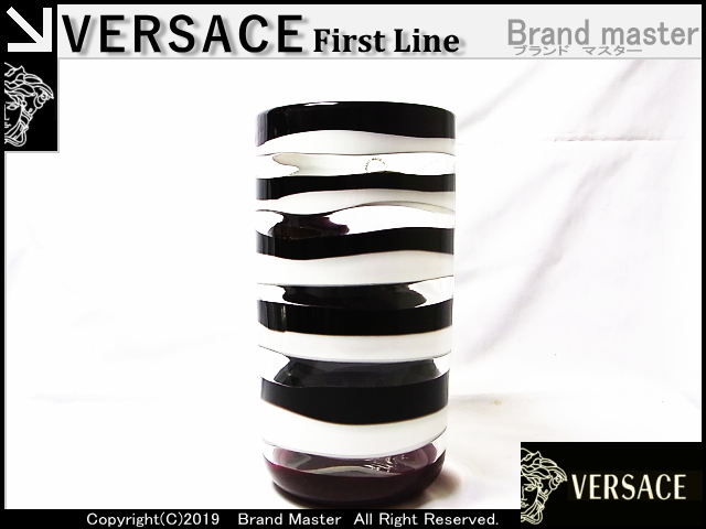 ＶＥＲＳＡＣＥ　ヴェルサーチ ベルサーチ VENINI MURANO 花瓶　ボーダー　ιηF_画像2