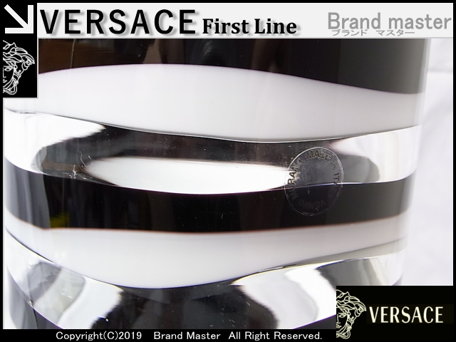 ＶＥＲＳＡＣＥ　ヴェルサーチ ベルサーチ VENINI MURANO 花瓶　ボーダー　ιηF_画像3