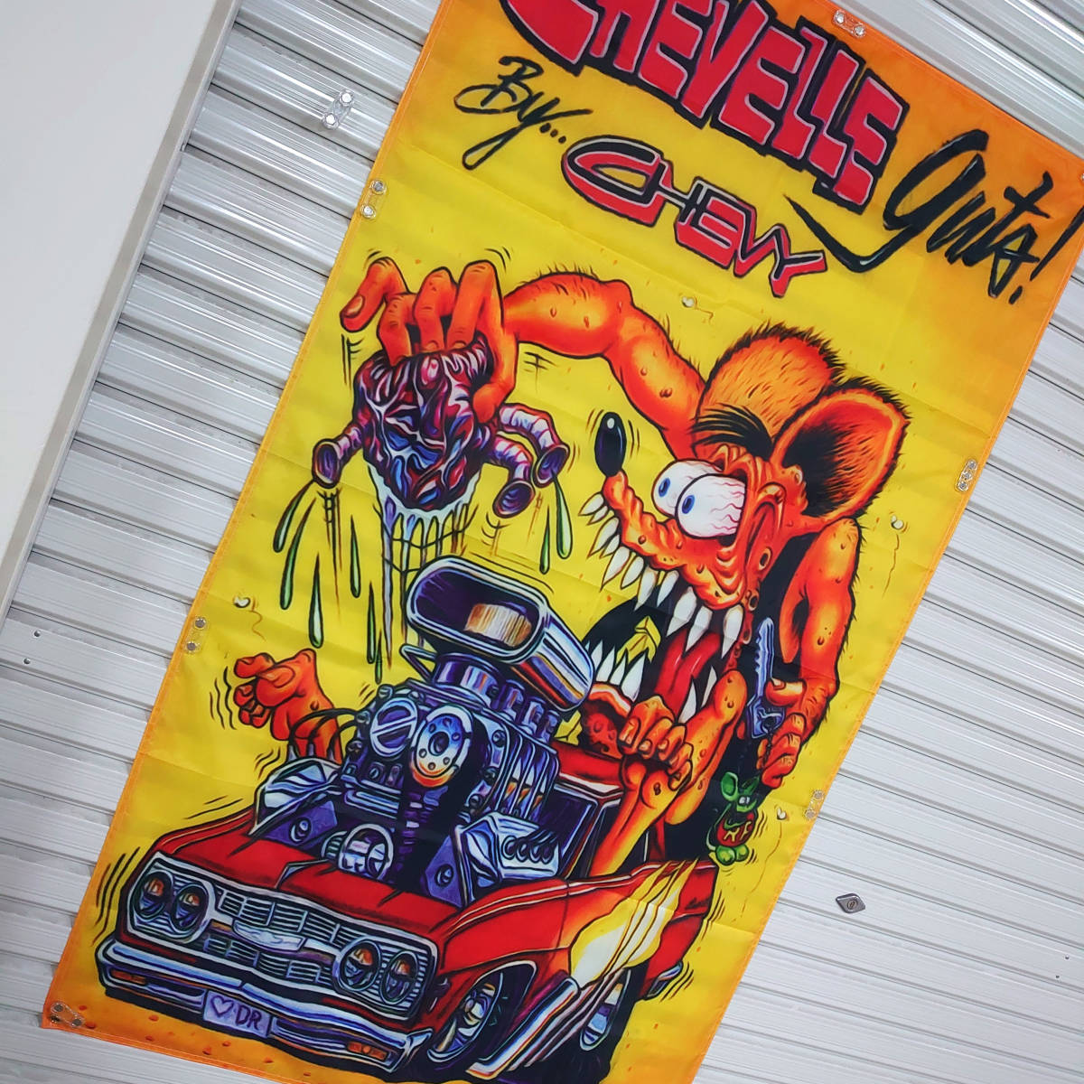 ラットフィンク フラッグ P49 両面印刷 バナー ガレージ 装飾 輸入雑貨 ハーレー 旗 RATFINK カーショップ インテリア アメ車 アメリカン_画像9