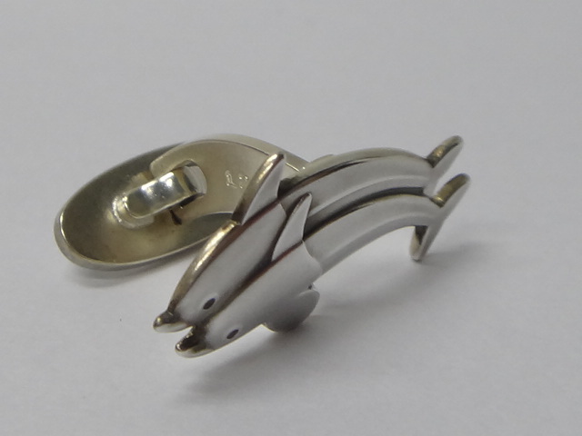 〔892〕☆GEORG JENSEN ジョージ・ジェンセン　ドルフィン モチーフ カフス ☆_画像3