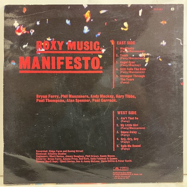 ★即決 ROCK Roxy Music / Manifesto 2310651 r13824 英オリジナル ロキシー・ミュージックの画像2