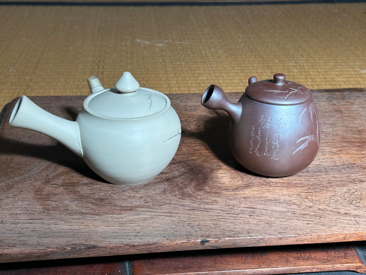 【洛座】万古焼 萬古焼 急須 二点 煎茶道具 在銘＜茶道具茶碗 ◆225-1_画像7