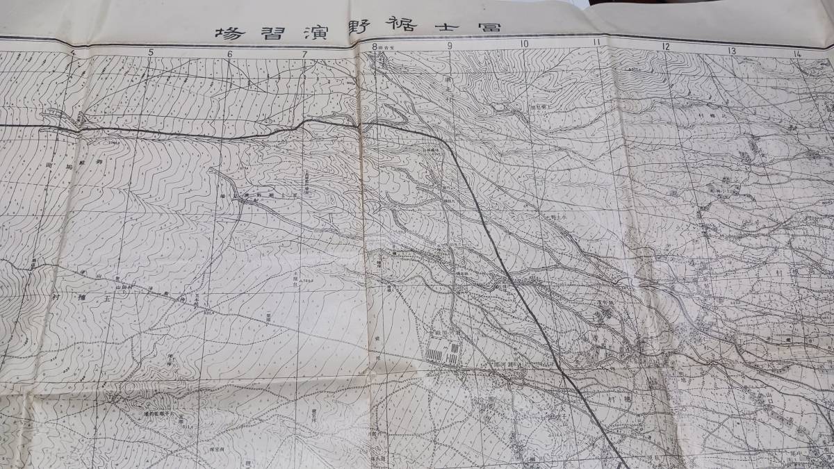 富士裾野演習場　古地図　 地形図　地図　資料　63×82cm　　大正4年測量　　昭和2年印刷　発行　　B2402_画像1