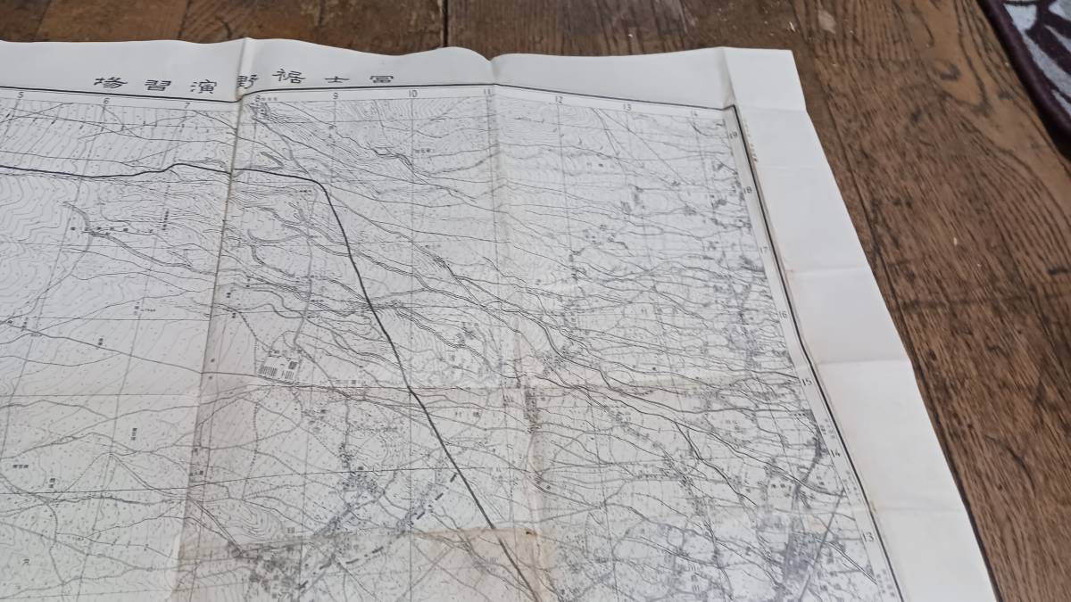 富士裾野演習場　古地図　 地形図　地図　資料　63×82cm　　大正4年測量　　昭和2年印刷　発行　　B2402_画像7
