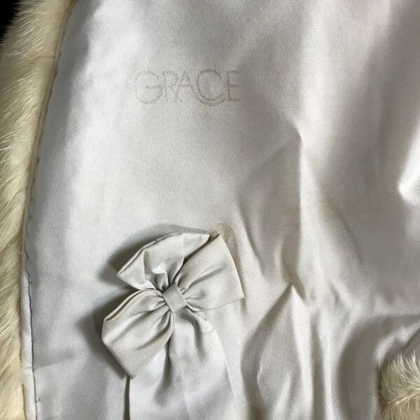 グレース/GRACE★SAGAMINK/サガミンク/ファーケープコート/毛皮【レディースL-XL/イエローベージュ系p/beige】フック留め/Coats◆pBH409_画像8