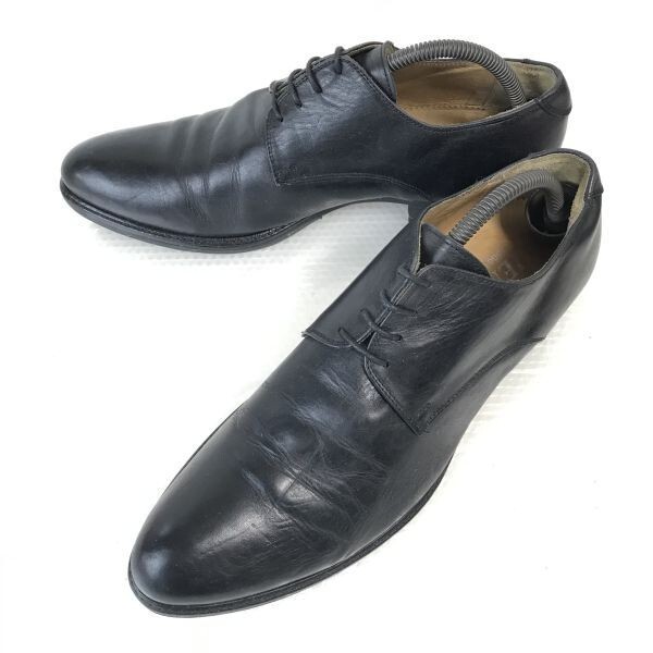 90s?/Made in Italy★PIENZA/ピエンツァ★本革/マッケイ製法/プレーントゥ【43/27.5-28.0/黒/BLACK】ビジネス/dress shoes◆pC-88_画像1