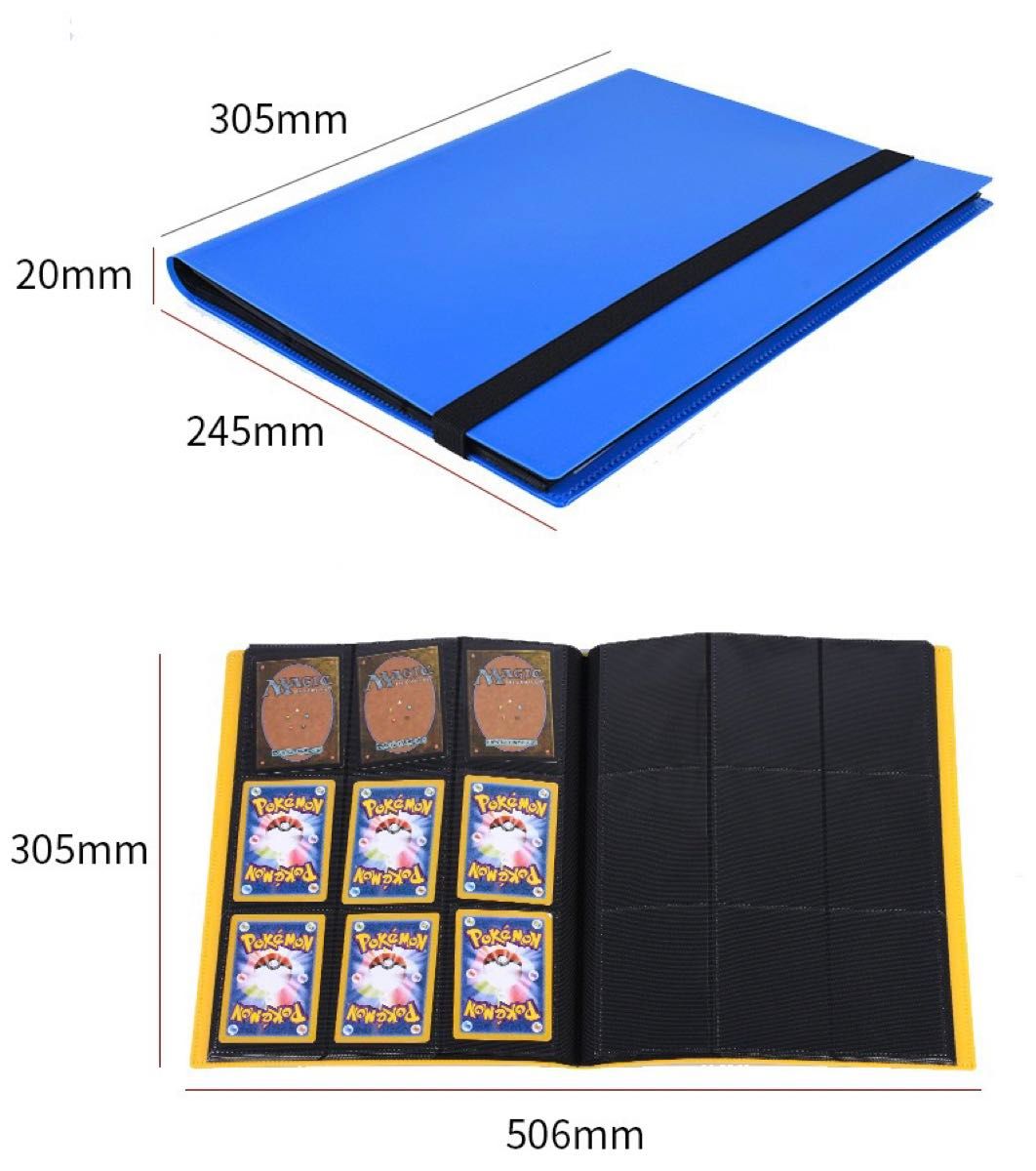 ダークブルー 濃青 1冊 トレカファイル 360枚 9ポケット カードブック 収納 ポケカ トレーディングカード 大容量