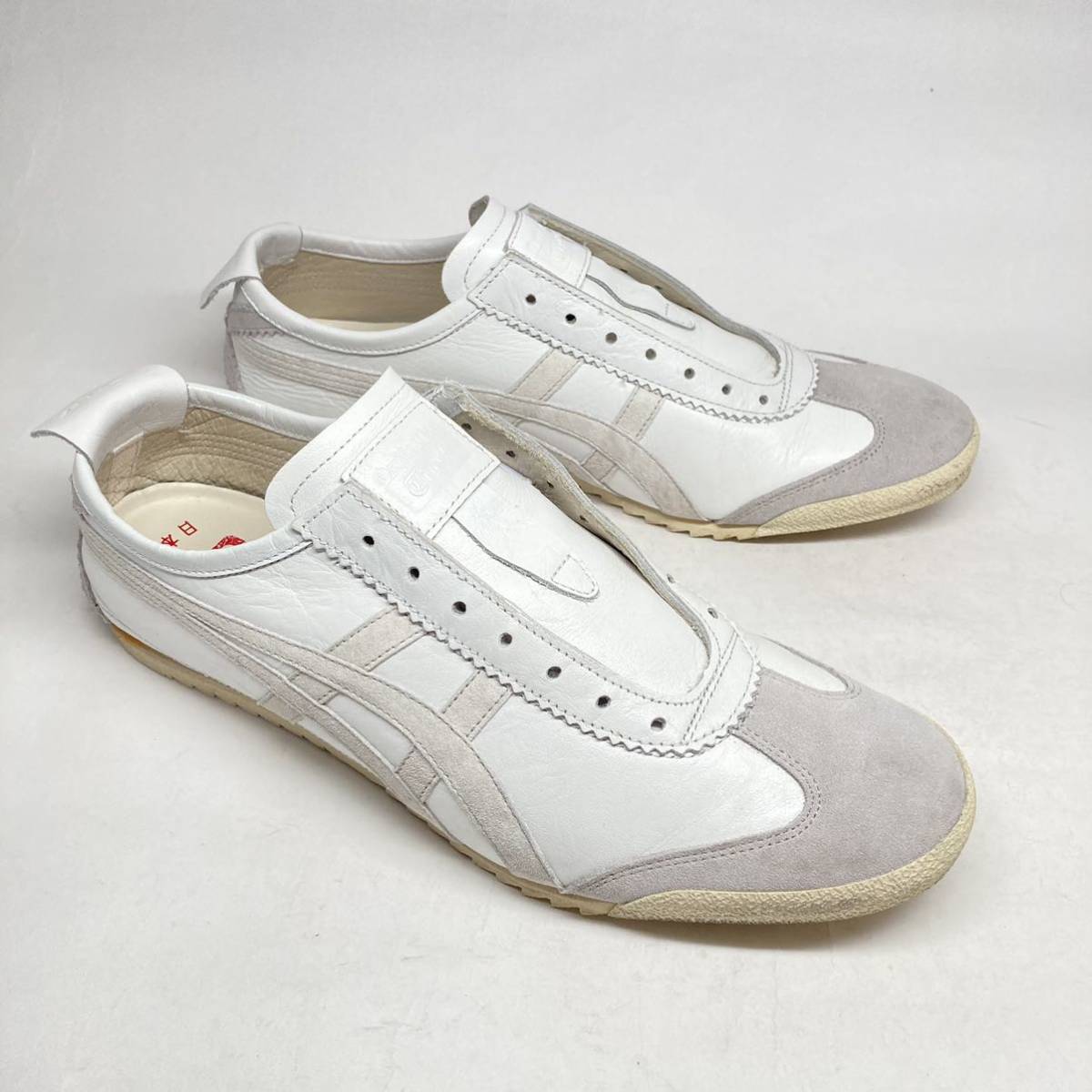  prompt decision! standard! made in Japan Onitsuka Tiger MEXICO 66 SLIP-ON DELUXE leather white 26cm D7Q0L /onitsuka Tiger Mexico slip-on shoes white 