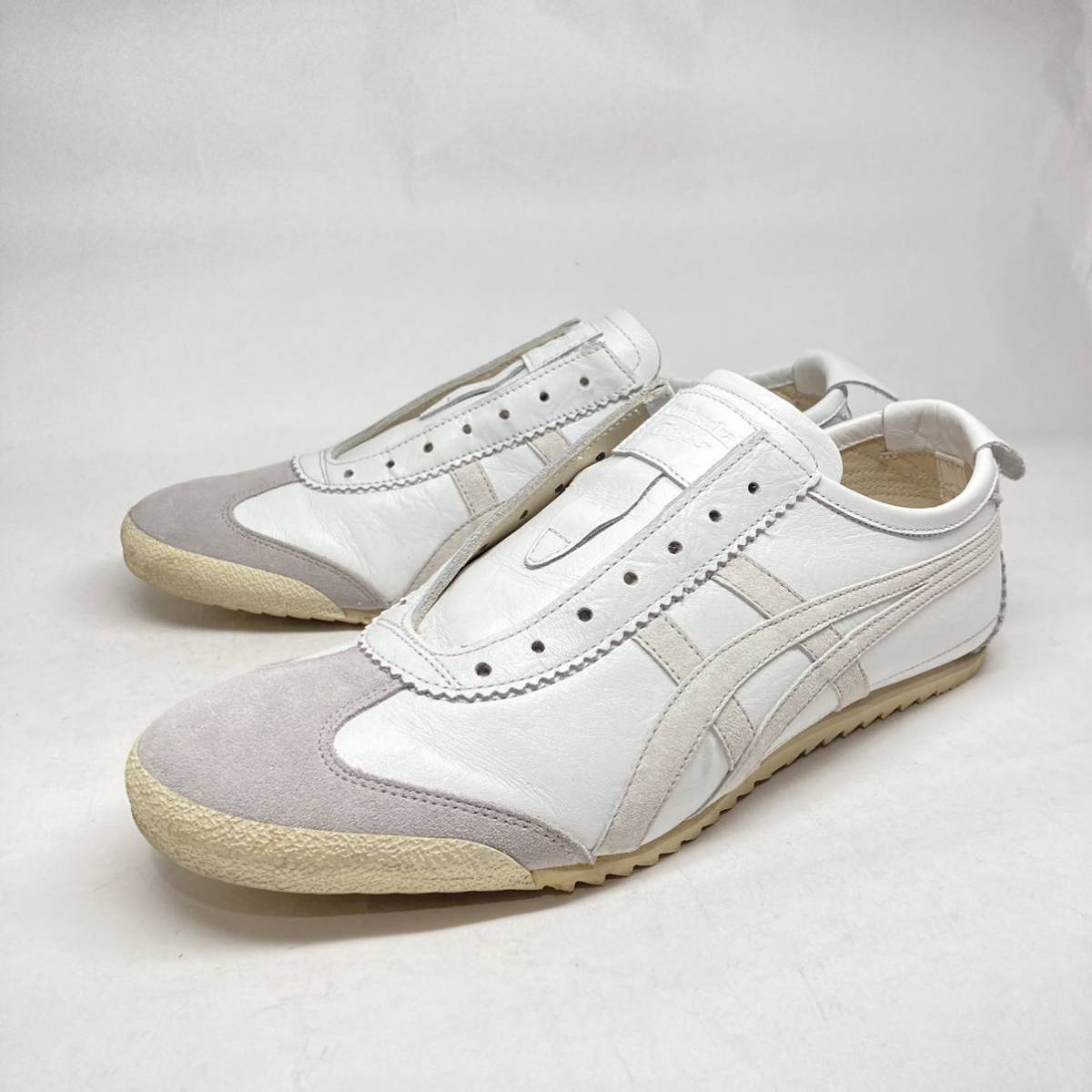  prompt decision! standard! made in Japan Onitsuka Tiger MEXICO 66 SLIP-ON DELUXE leather white 26cm D7Q0L /onitsuka Tiger Mexico slip-on shoes white 