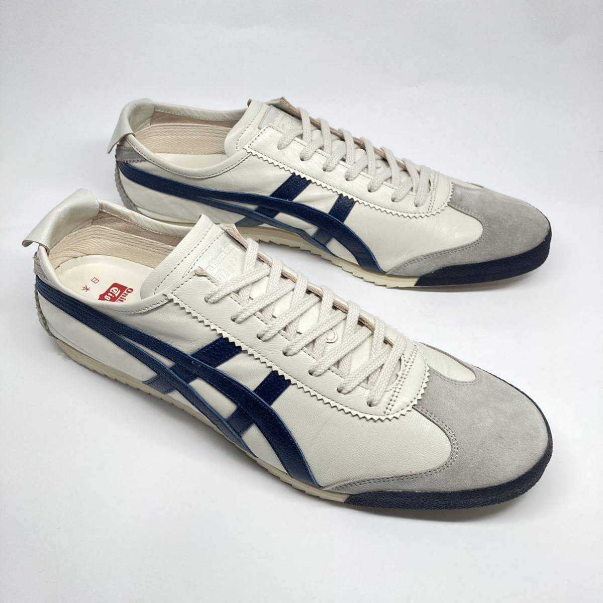 即決!定番! 日本製 Onitsuka Tiger MEXICO 66 DELUXE レザー ベージュ系 30cm 1181A435 / オニツカタイガー メキシコ NIPPON MADE_画像2