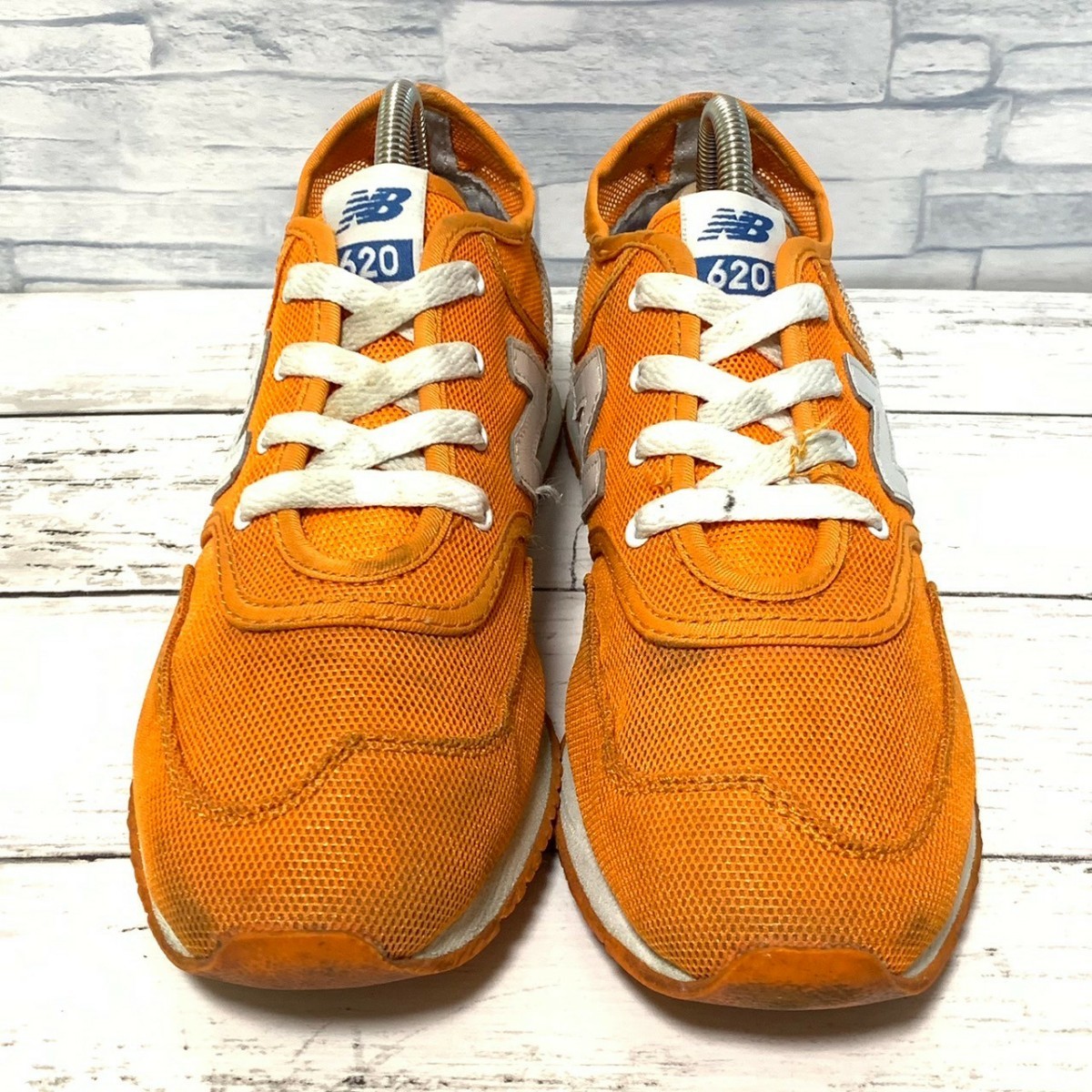 R5436bE New Balance 620 ニューバランス620 オレンジ×グレー×ブルー レディース 23.5cm メッシュスニーカー ローカット 軽量 _画像4