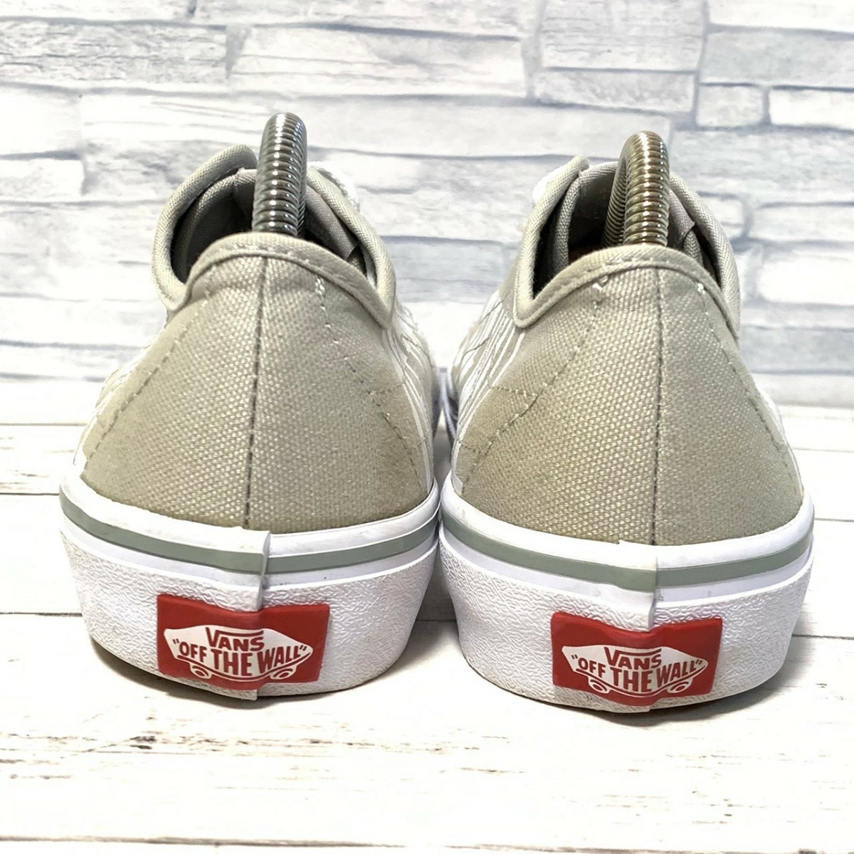 R5464bE VANS バンズ スニーカー ベージュ×ホワイト レディース 25.5cm キャンバス V40CL+ DECON ヴァンズ ローカット スケボー_画像6