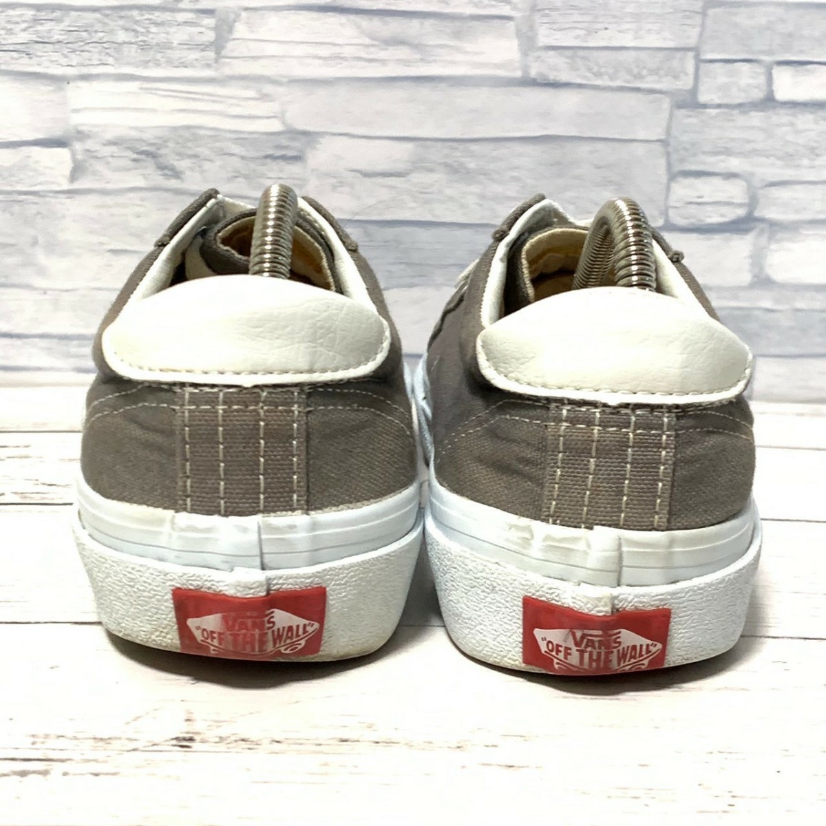 R5597bE VANS バンズ スニーカー カーキ レディース 24.5cm COURT コート V301 ヴァンズ ローカット スケボー スケーター シューズ 靴_画像6