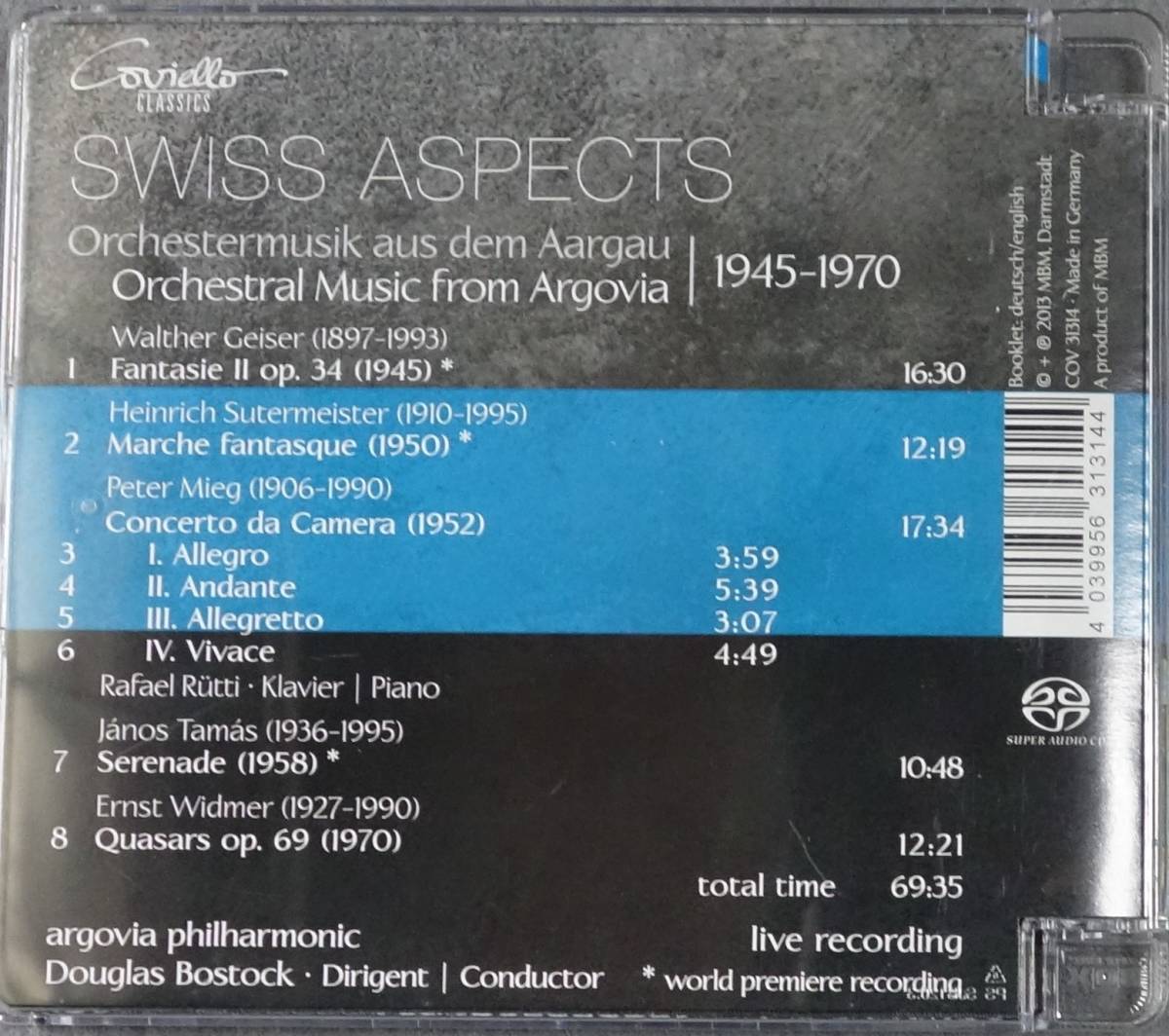 【SACD】Swiss Aspects～アールガウの管弦楽作品集 /ボストック指揮アールガウ・フィル/Coviello_画像2