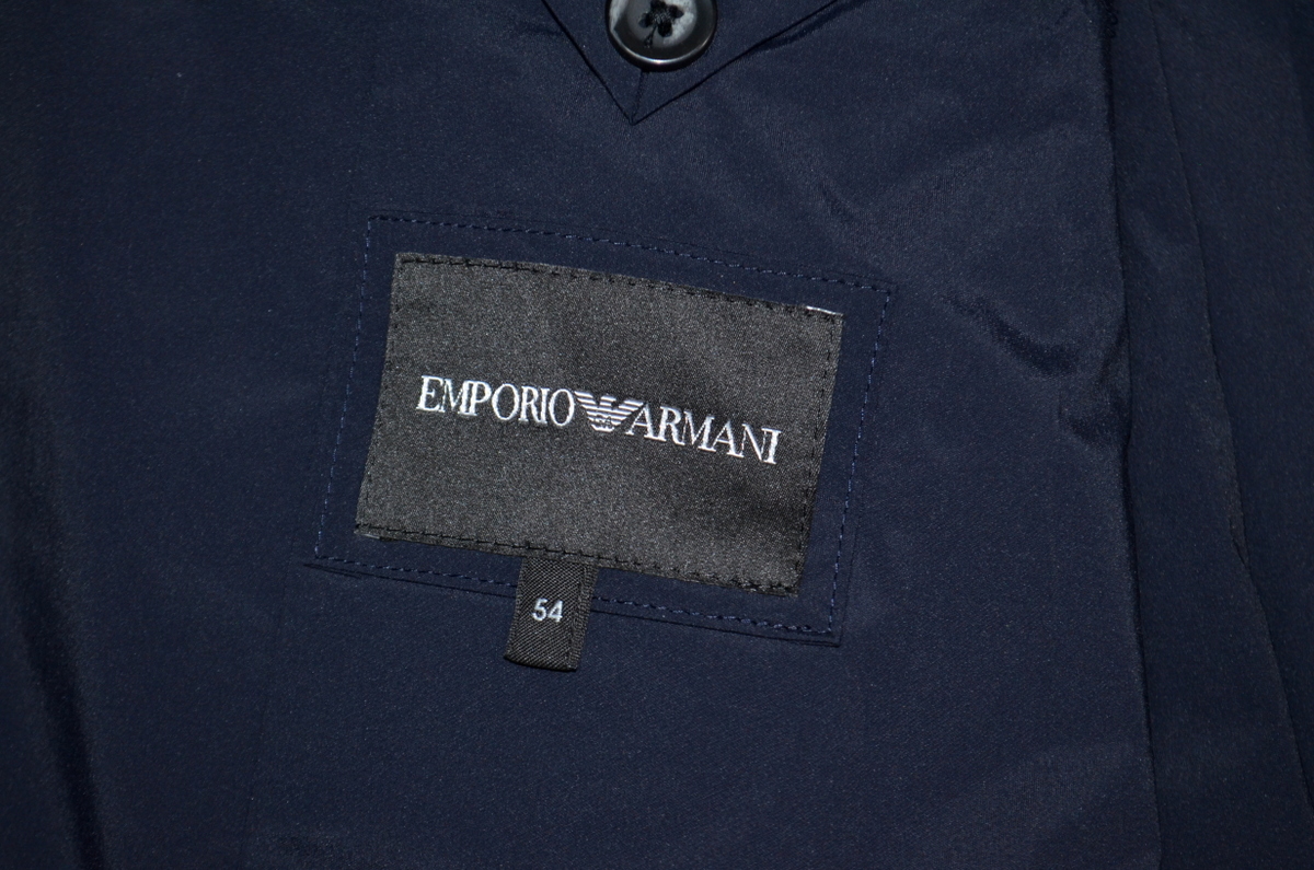 未使用品 新品級 EMPORIO ARMANI エンポリオアルマーニ テーラードジャケット 54 日本XL程度 ネイビー色 メンズ 秋冬春 コートインナー_画像3