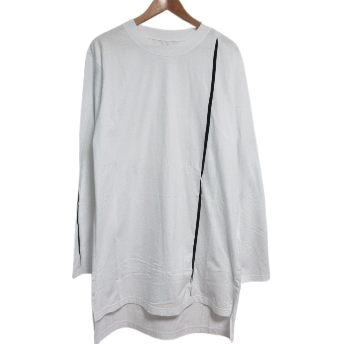 未使用 21SS Ground Y グラウンドワイ ヨウジヤマモト Cutting Blade Long Sleeves Cut 長袖 Tシャツ カットソー オーバーサイズ 38 白 ◆の画像1