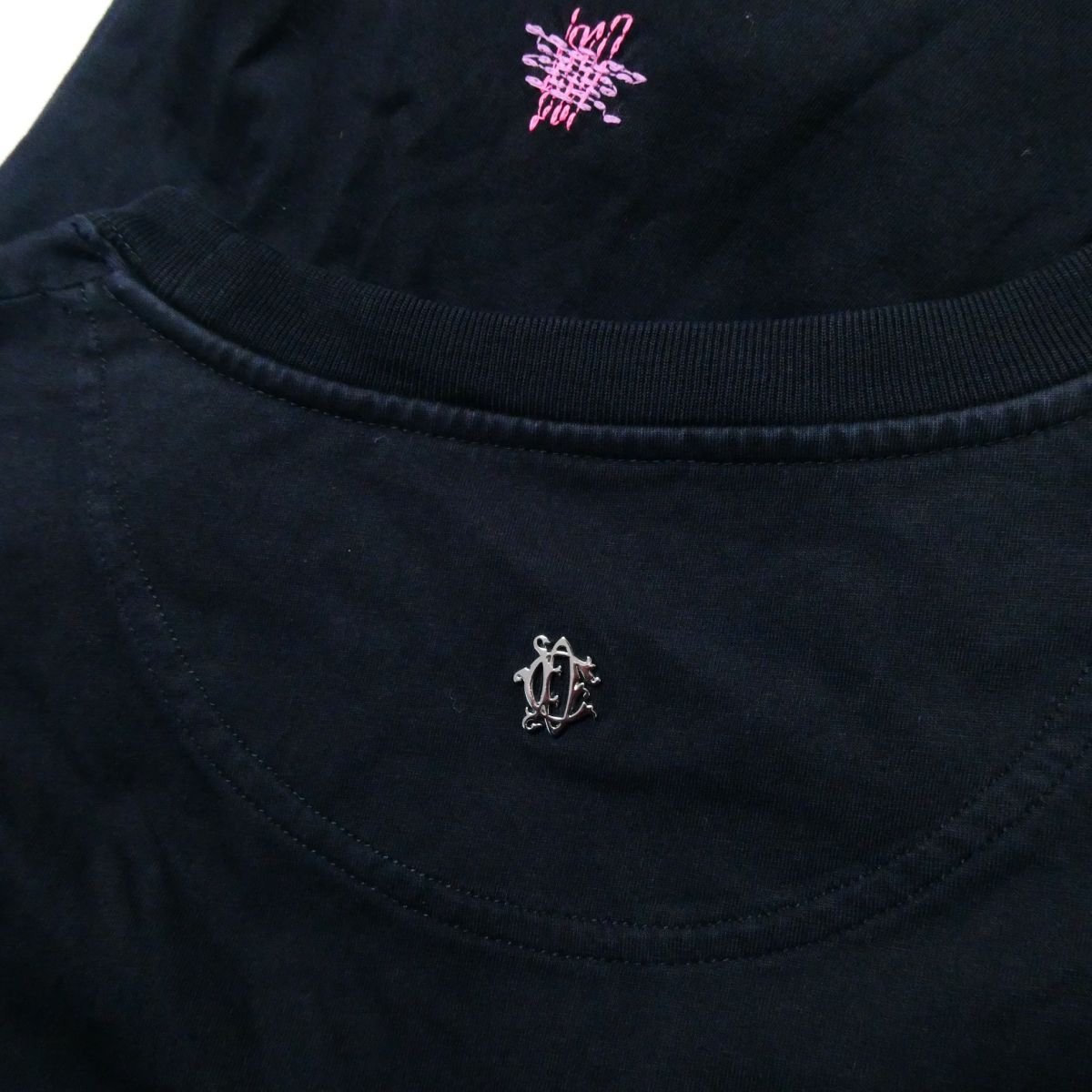 美品 19SS DIOR HOMME ディオールオム ボロ刺繍 クルーネック ポケットTシャツ BORO EMBROIDREY 半袖カットソー XS ブラック 013_画像5