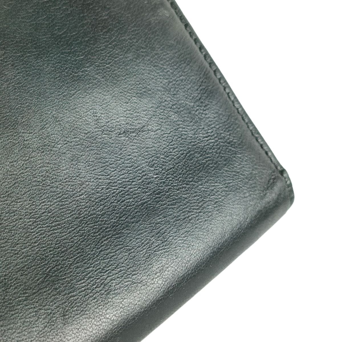 美品 MM6 MaisonMargiela エムエムシックス メゾンマルジェラ レザー 二つ折り財布 コンパクトウォレット 箱付き ブラック J0102_画像5