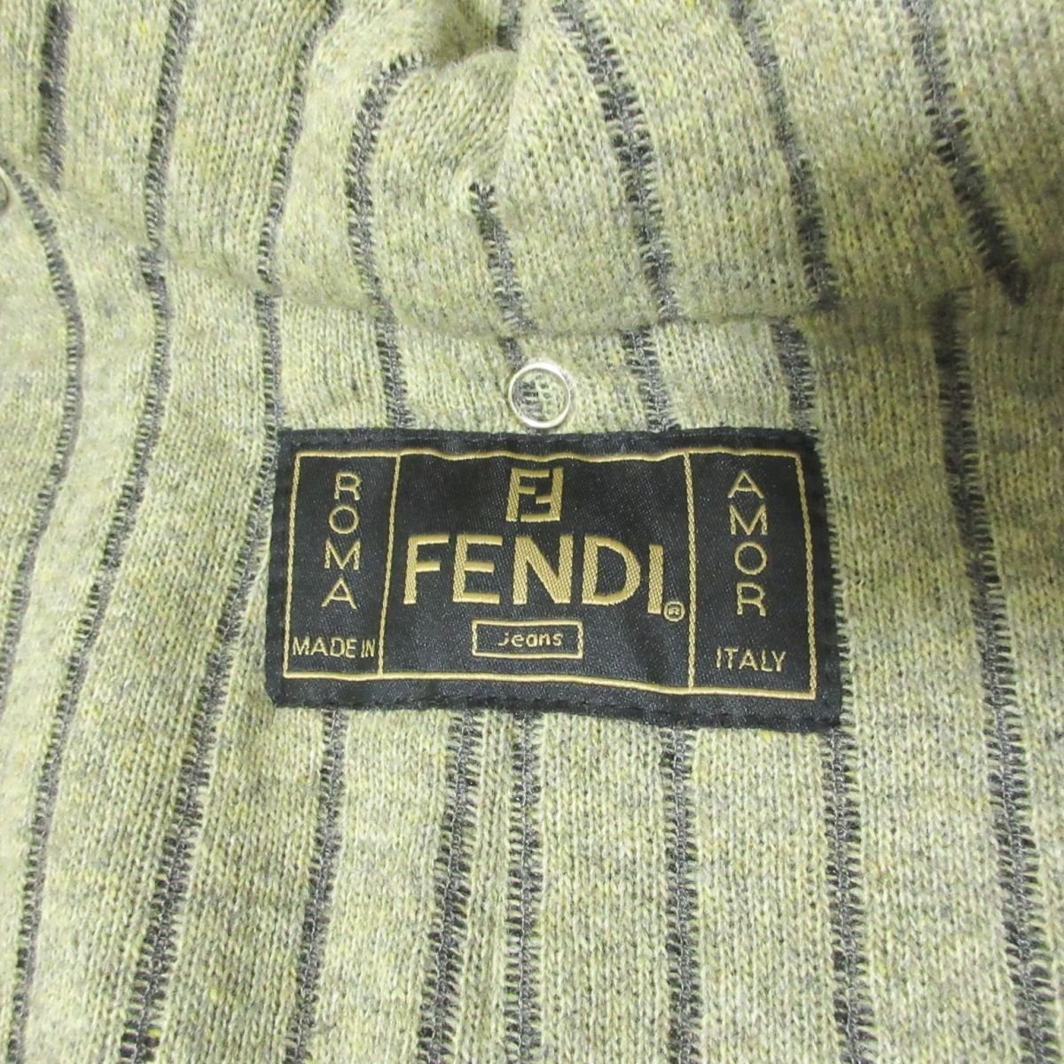 FENDI jeans フェンディジーンズ フード2WAY ベルテッド ロングコート 42 カーキ 021_画像3