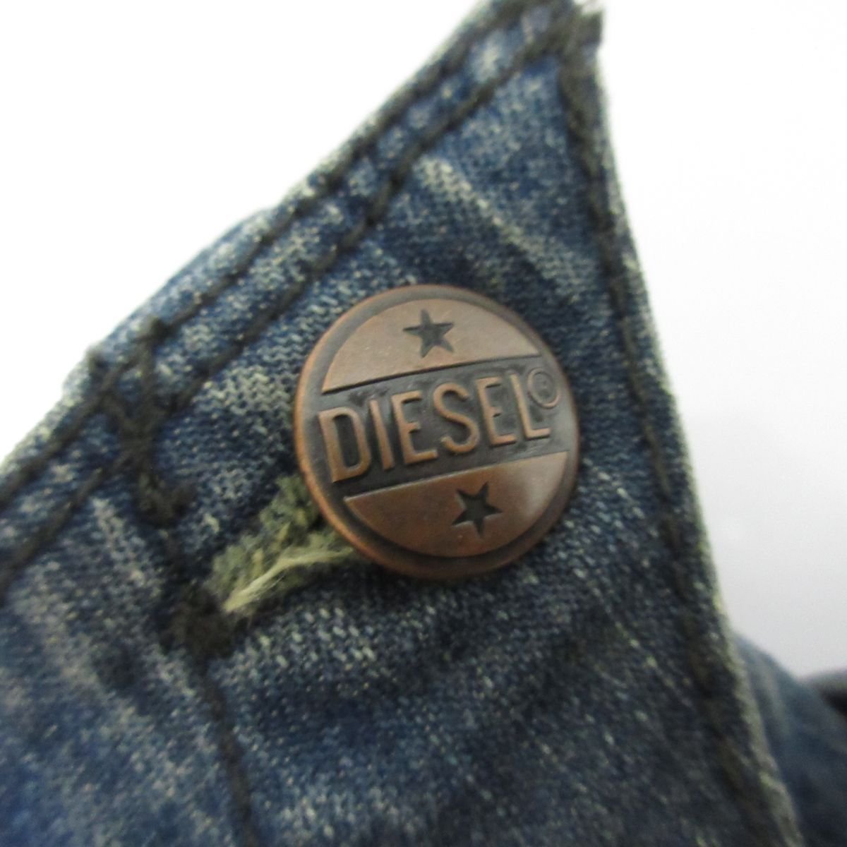  прекрасный товар DIESEL дизель стрейч Vintage обработка колено сверху длина bell tedo Denim юбка размер 25 индиго голубой *