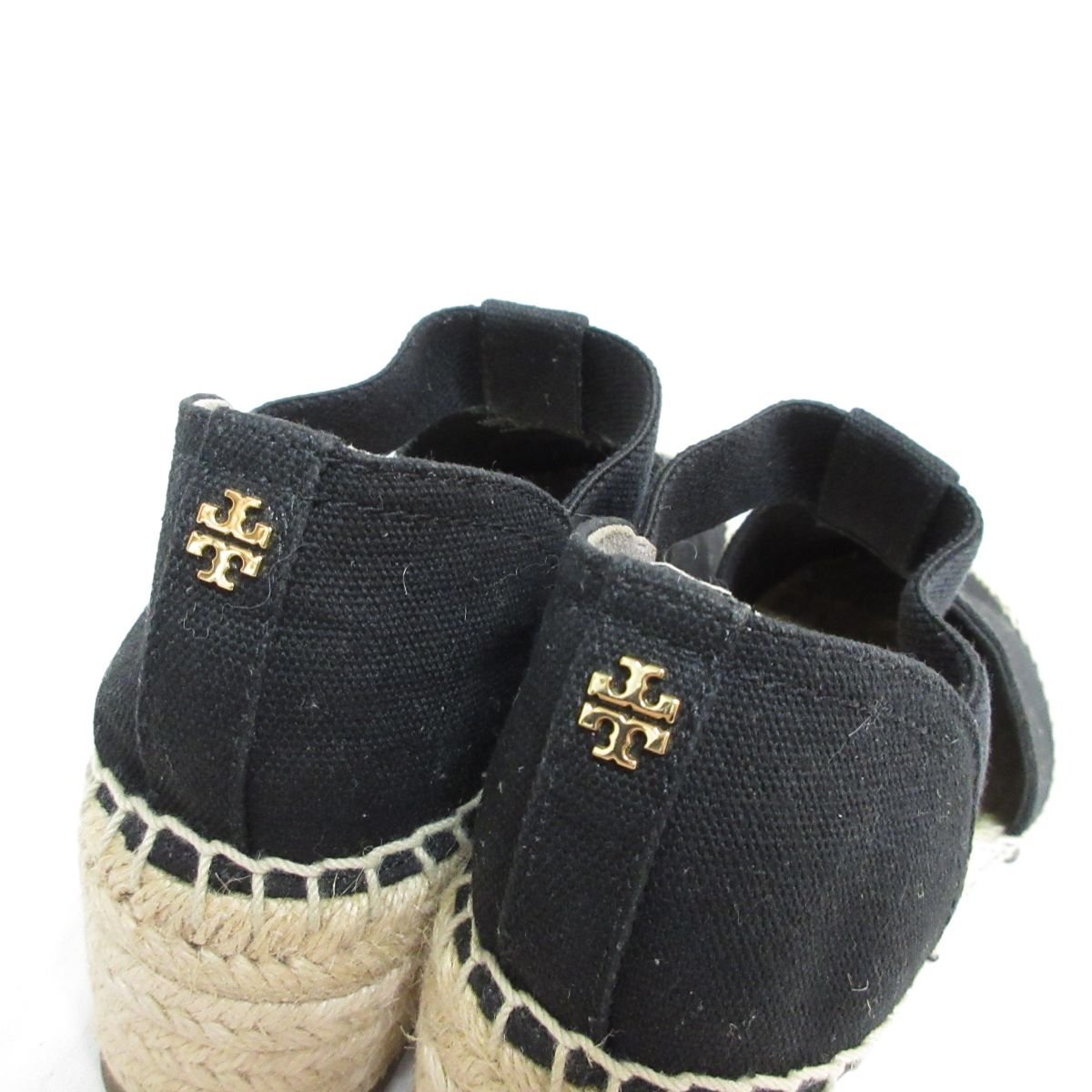 美品 TORY BURCH トリーバーチ CATALINA ESPADRILLE SANDAL エスパドリーユ ウエッジソール サンダル サイズ6.5 約23.5cm ブラックの画像6