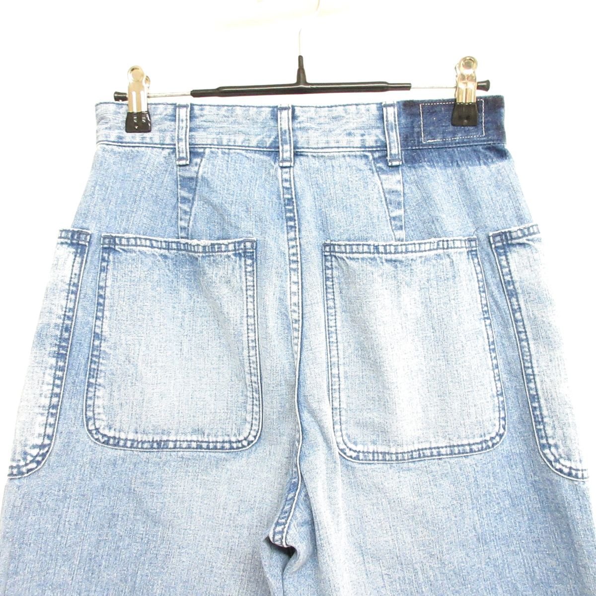 美品 THE NEW HOUSE ザニューハウス 現行モデル TNH WORK JEAN ヴィンテージ加工 ワイドデニムパンツ ジーンズ TNH21100-41 25 ブルー_画像4