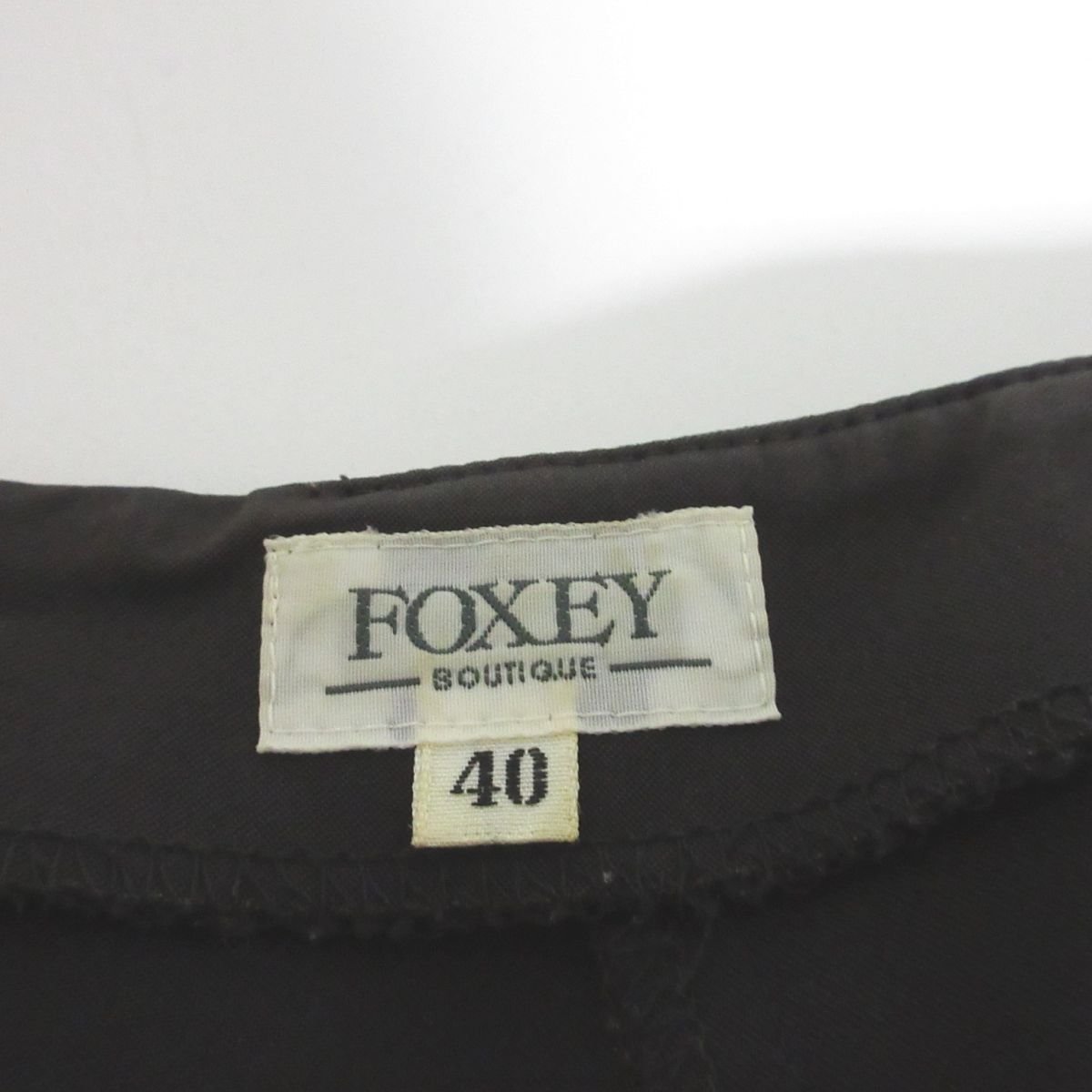 美品 FOXEY BOUTIQUE フォクシー ストレッチ 膝丈 スカート 19680-ASAY43 40 ダークブラウン ◆の画像6