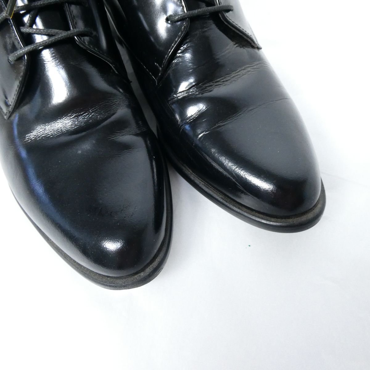 良品 Jean Paul Gaultier ジャンポールゴルチエ レザー プレーントゥ レースアップ ドレスシューズ 革靴 23㎝ ブラック 024_画像3