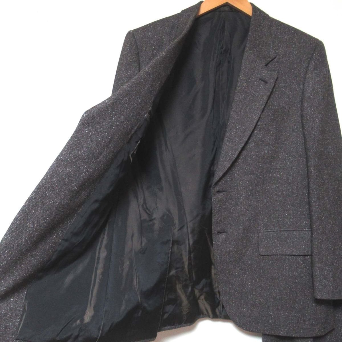 美品 Brioni ブリオーニ PARIOLI シルクブレンド テーラードジャケット+スラックスパンツ シングル スーツ セットアップ 50 ダークブラウン_画像4