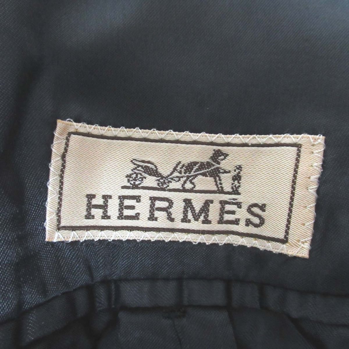 美品 HERMES エルメス オリラグ×カシミア×アンゴラブレンド ベルテッド ステンカラー ロングコート バルマカーンコート 48 ブラック_画像8