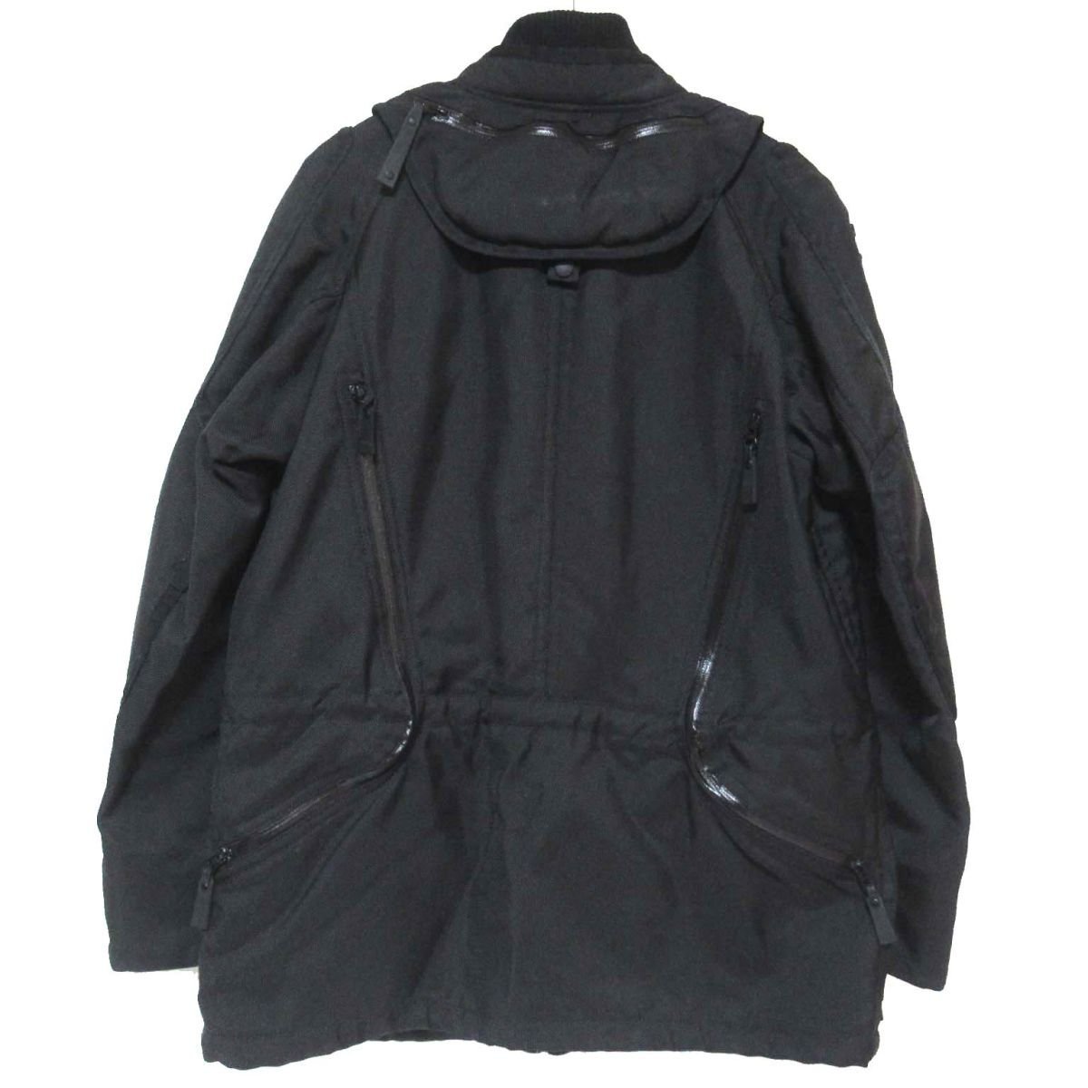 美品 名作 00AW ISSEY MIYAKE MEN イッセイミヤケメン Thinsulate 収納フード マルチポケット カーゴボンバージャケット 2 ブラック_画像2