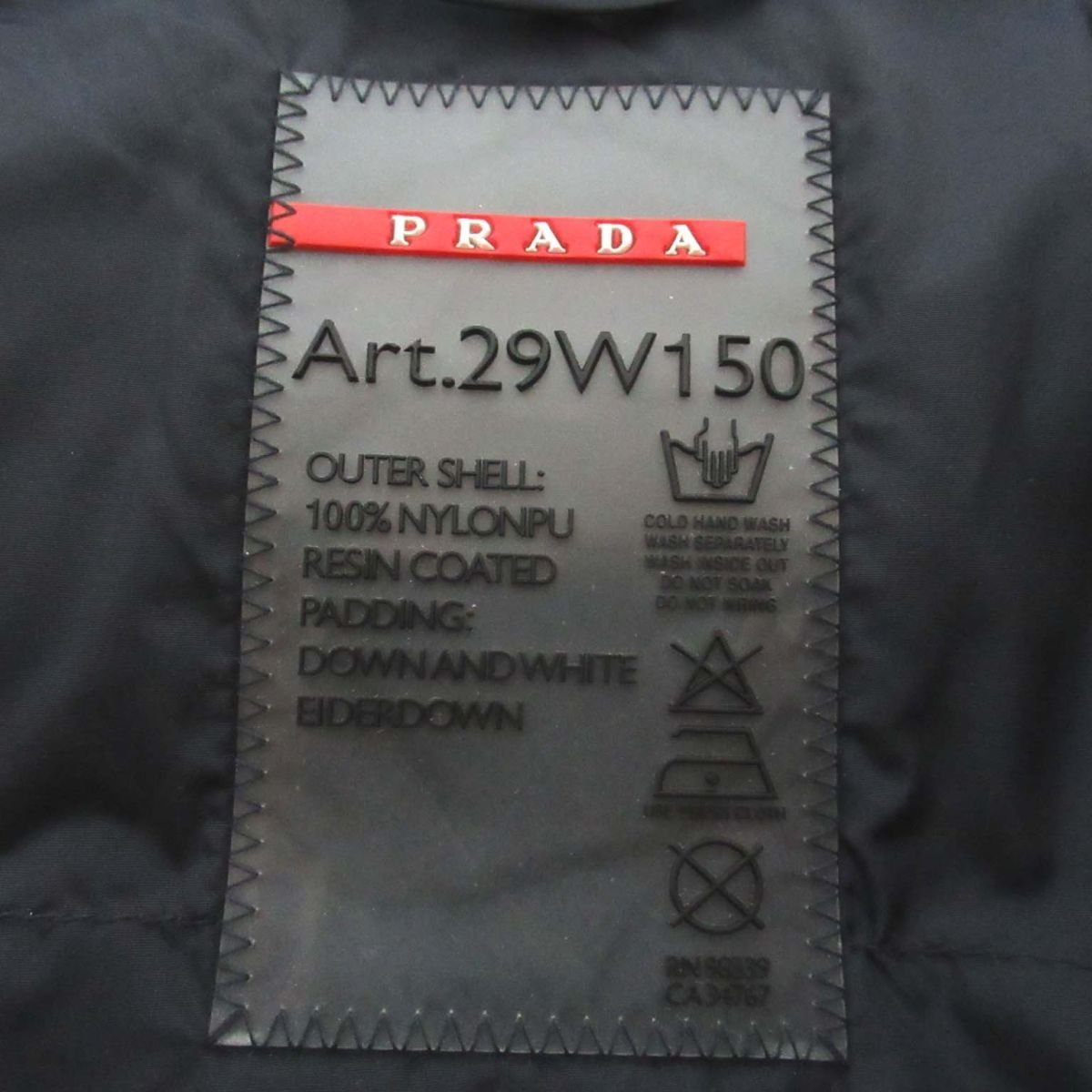  beautiful goods PRADA SPORT Prada sport nylon Zip up f-ti- down jacket 29W150 40 size navy 