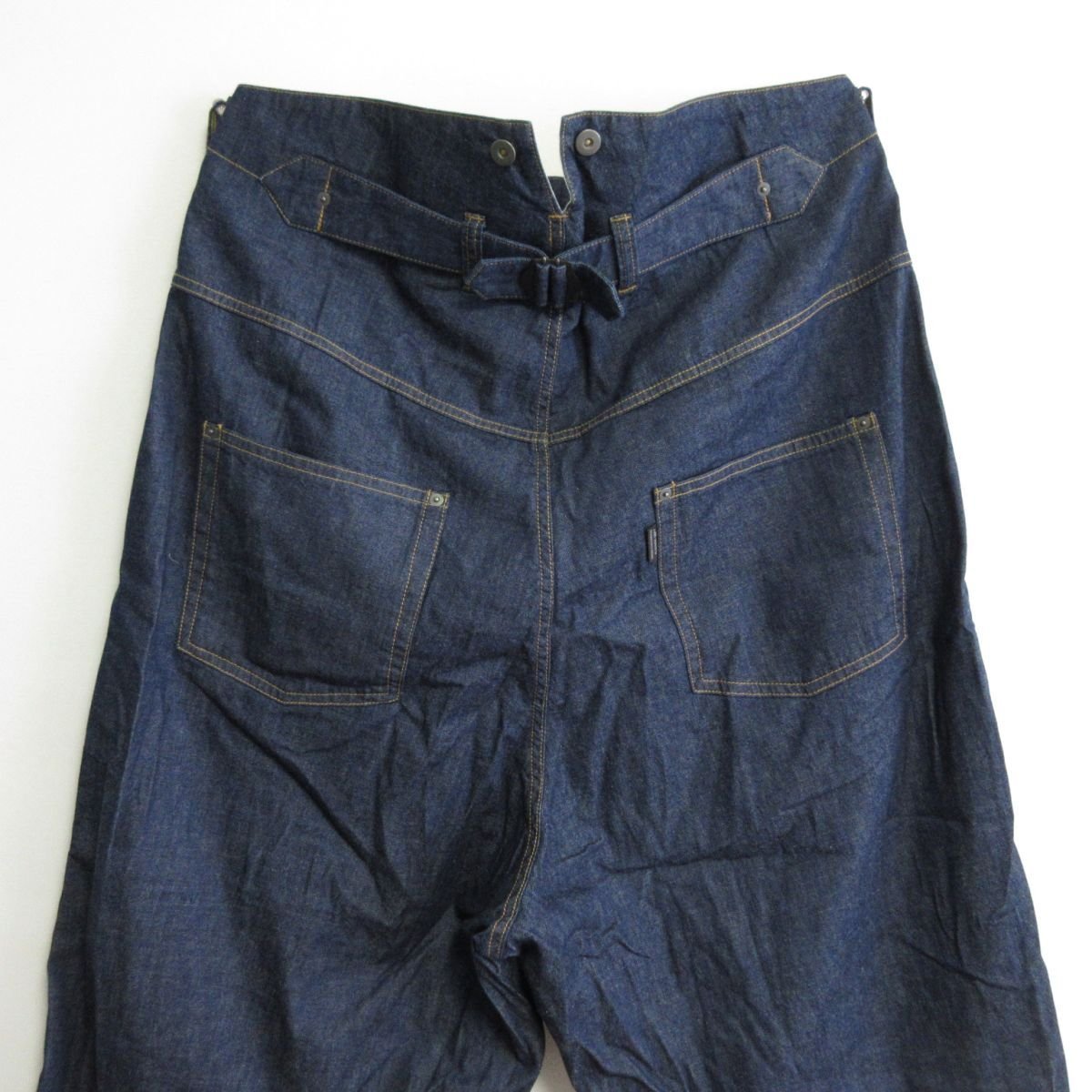 美品 S'YTE サイト ヨウジヤマモト 8OZ DENIM BUGGY PANTS WITH SUSPENDER BUTTONS バギージーンズ ワイドデニムパンツ 3 インディゴ ◆_画像5