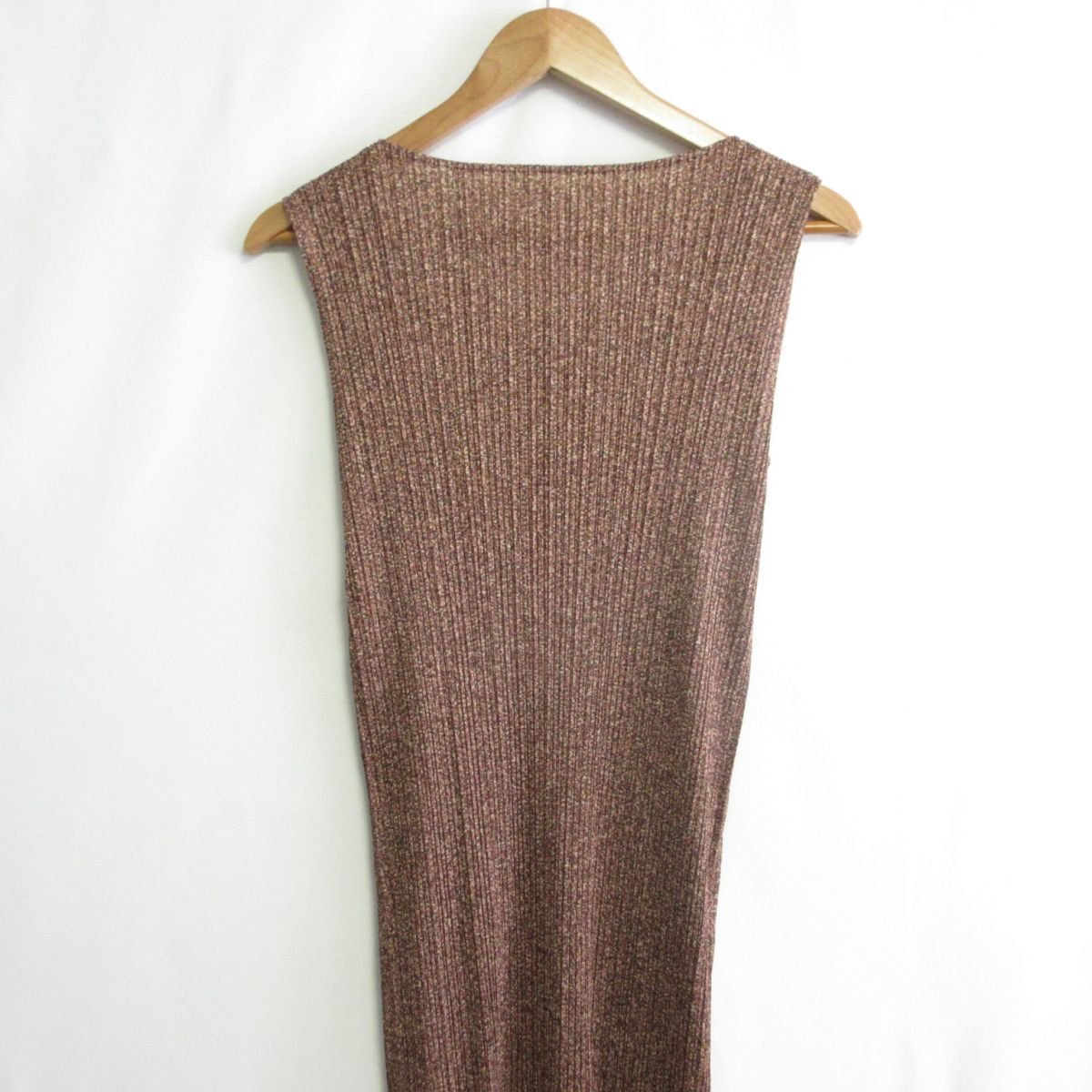  beautiful goods PLEATS PLEASE ISSEY MIYAKE pleat pulley z Issey Miyake leopard print no sleeve maxi height pleat One-piece 2 brown group *