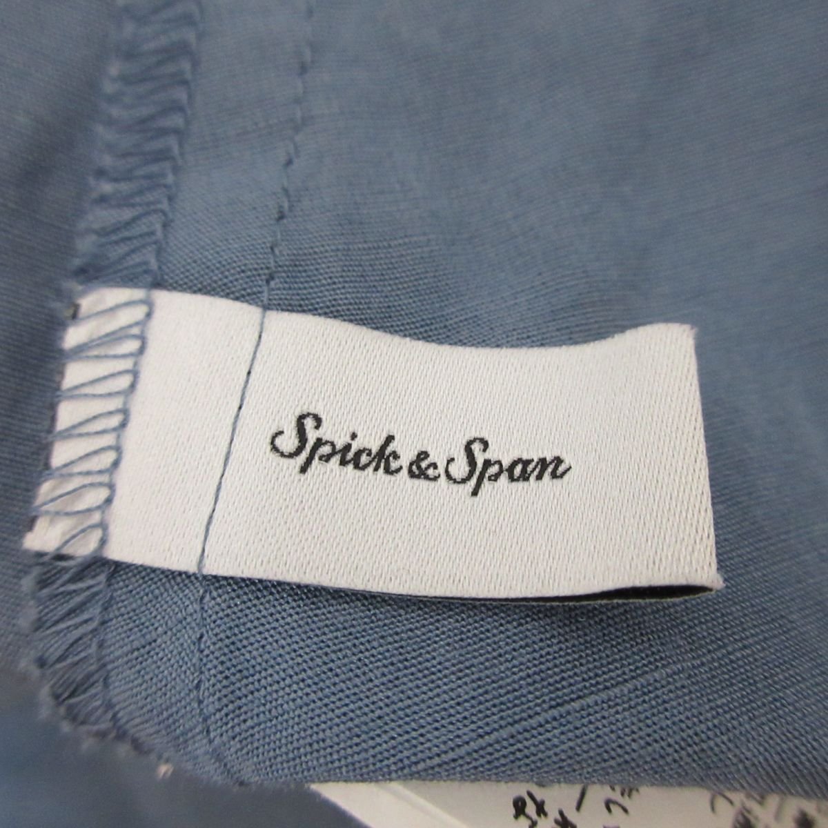 未使用 22SS Spick & Span スピック&スパン リネンブレンド ノースリバックシャンドレス ロングワンピース サイズ36 ブルー ◆_画像7