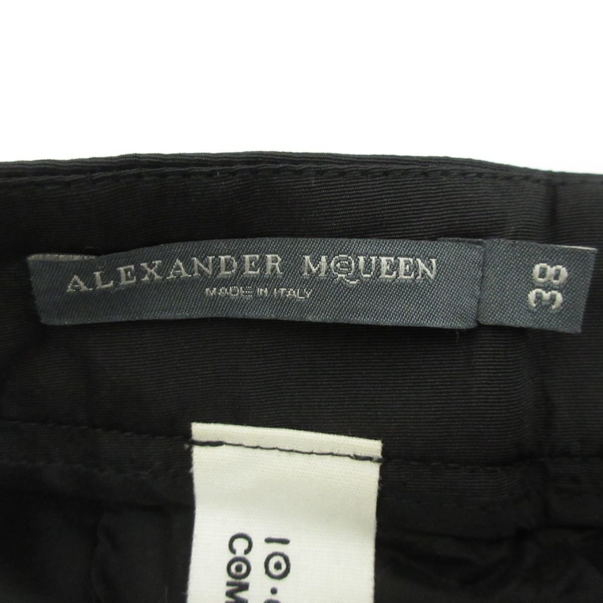 美品 ALEXANDER McQUEEN×10 Corso Como アレキサンダーマックイーン×ディエチコルソコモ シルク100％ クロップドパンツ 38 ブラック ◆_画像6