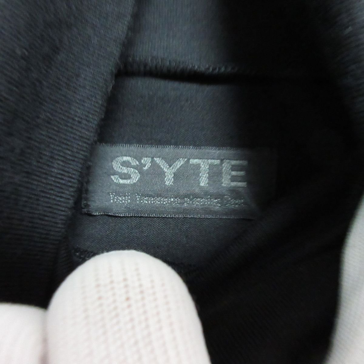 美品 20AW S'YTE Yohji Yamamoto ヨウジヤマモト 40/2天竺 スリットボタン タートル ロングビッグプルオーバー カットソー 3 ブラック ◆_画像8