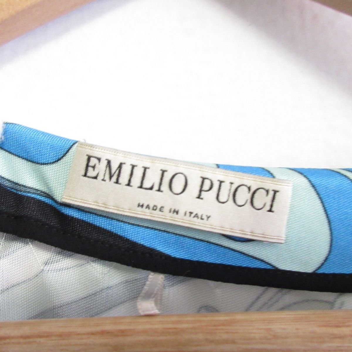 美品 EMILIO PUCCI エミリオプッチ 総柄 プッチ柄 ボートネック ひざ上丈 ワンピース カットソー 38 マルチカラー ◆_画像8