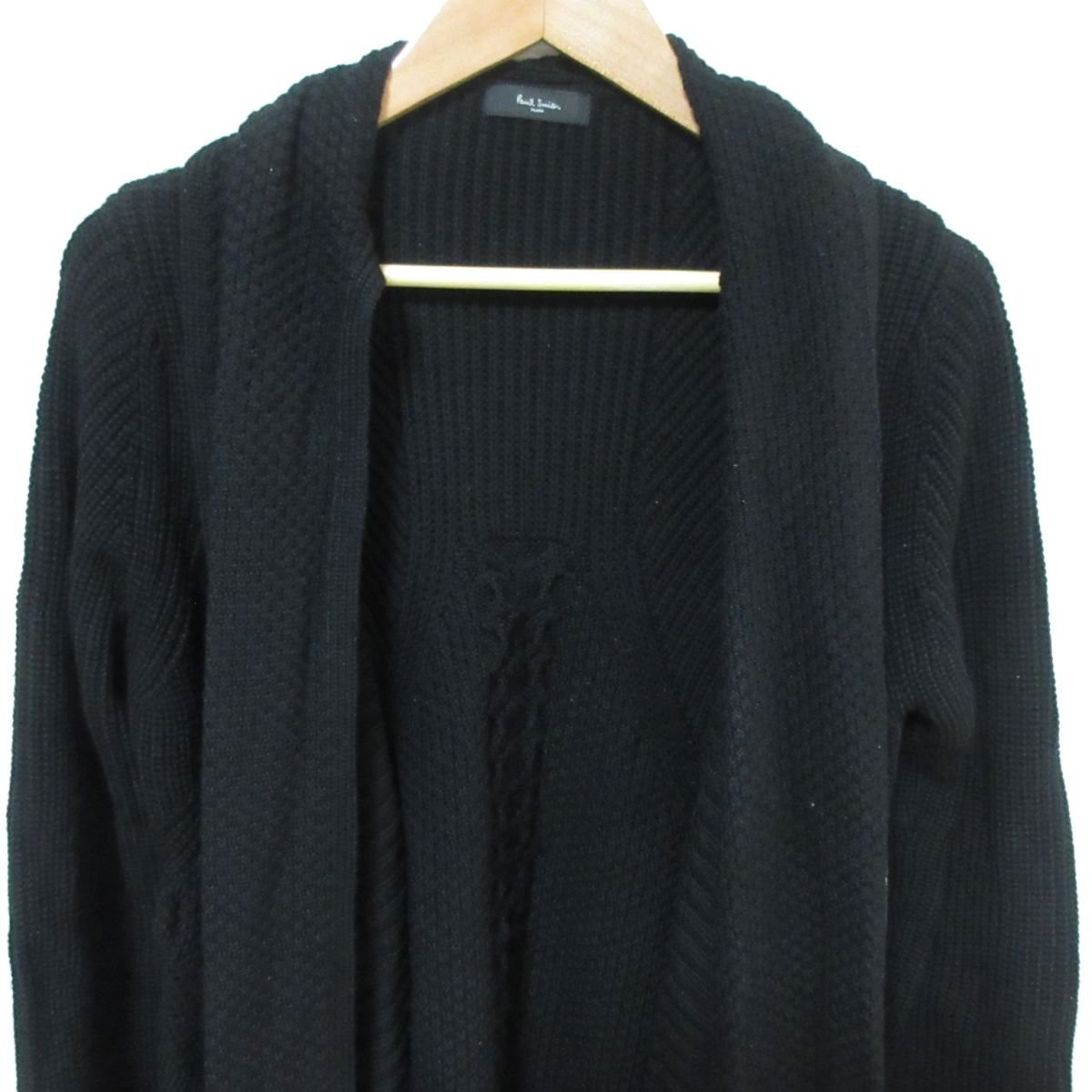 美品 Paul Smith Black ポールスミス ブラック ロング ニット カーディガン 438596 サイズM ブラック ◆_画像4