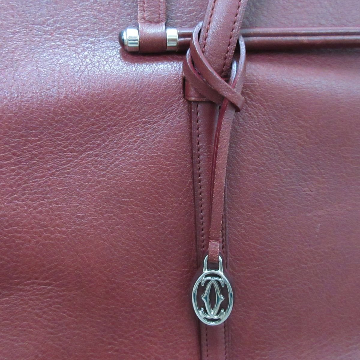  хорошая вещь Cartier Cartier kaboshon кожа большая сумка one сумка на плечо бордо × серебряный металлические принадлежности *
