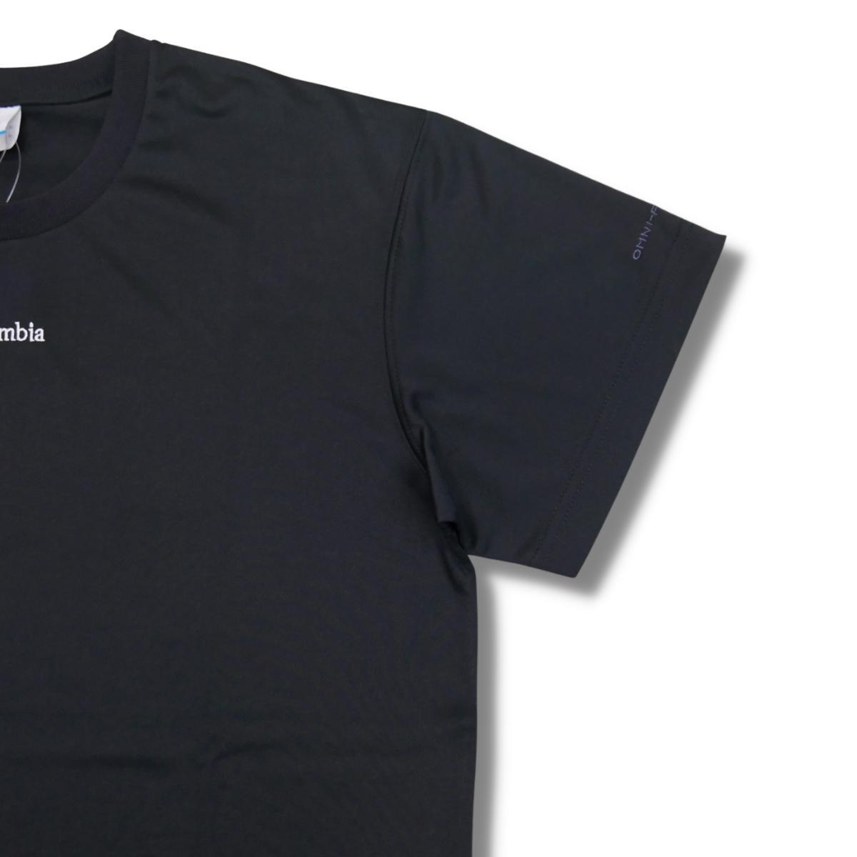 即決☆コロンビア ロイヤルクリーク半袖Tシャツ BK/Mサイズ 送料無料 ブラック ロゴ 黒 速乾 ドライ UPF30 紫外線カット