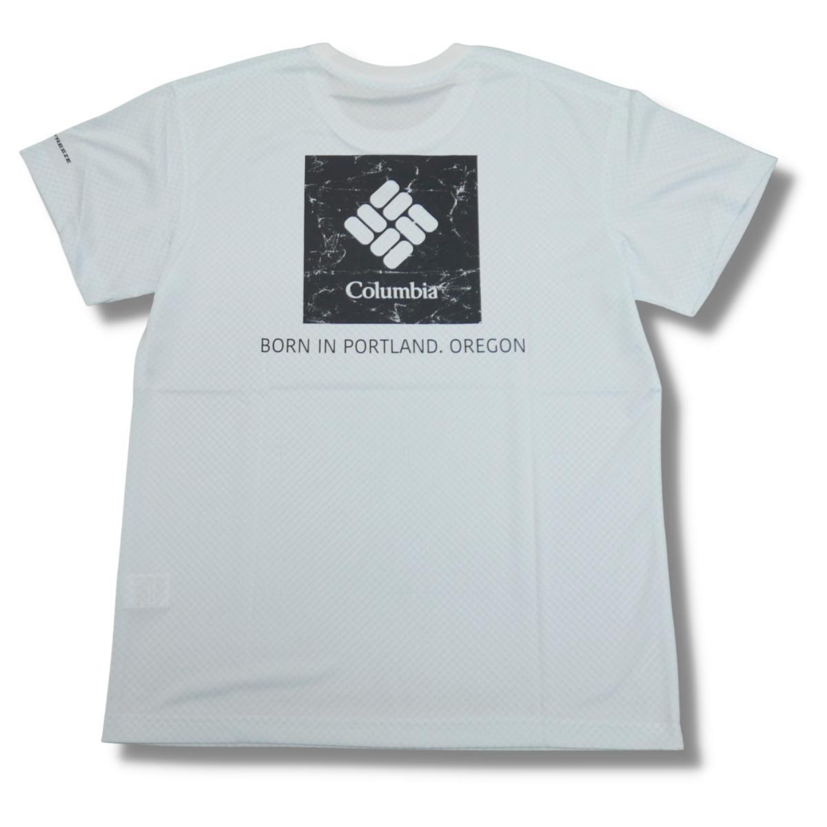 即決☆コロンビア ロイヤルクリーク半袖Tシャツ WT/XLサイズ 送料無料 ホワイト ロゴ 黒 速乾 ドライ UPF30 紫外線カット