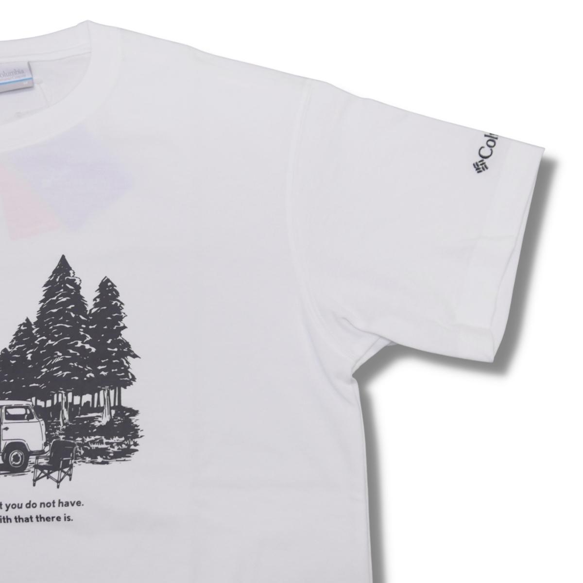 即決☆コロンビア キャンピングカー 半袖Tシャツ WHT/Lサイズ バン グラフィック キャンプ ホワイト 白 速乾 ドライ UPF25 紫外線カット 