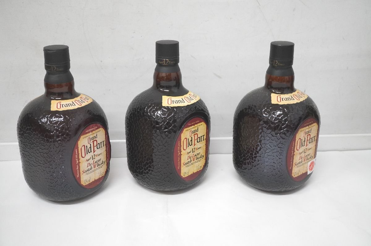 S2-13 未開栓 Grand Old Parr グランド オールド パー 3本 まとめ year 2000 edition スコッチ ウイスキー 12年 43% 1L 1000ml 古酒 箱付_画像3