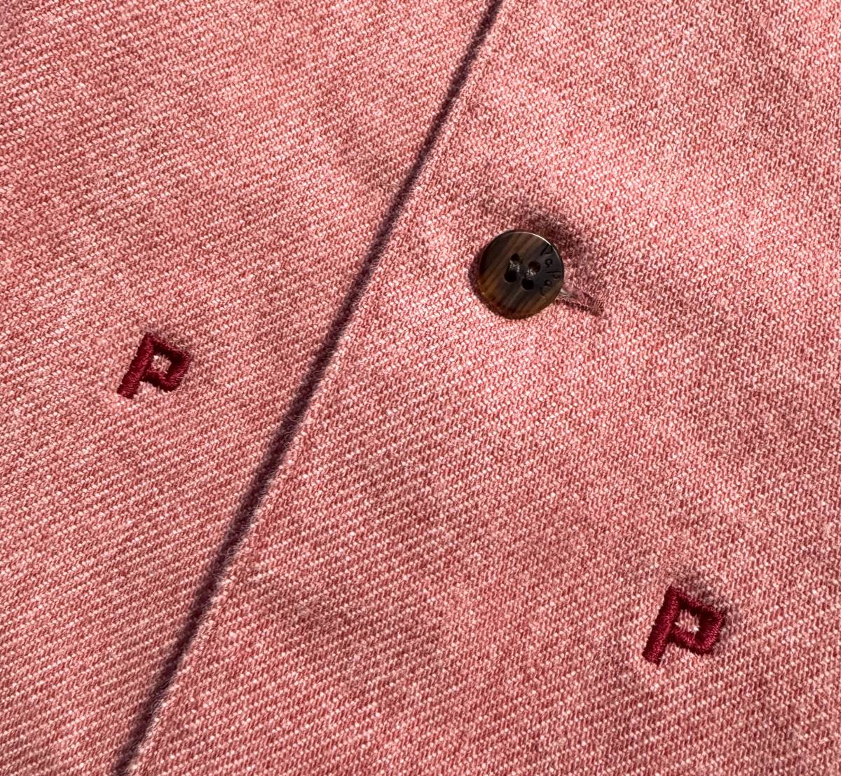 最高級【L】Papas パパス シャツジャケット L メンズ【Pロゴ刺繍】コットン ウール 着心地抜群の一枚 日本製 ロゴタブ 刻印ボタン_画像6